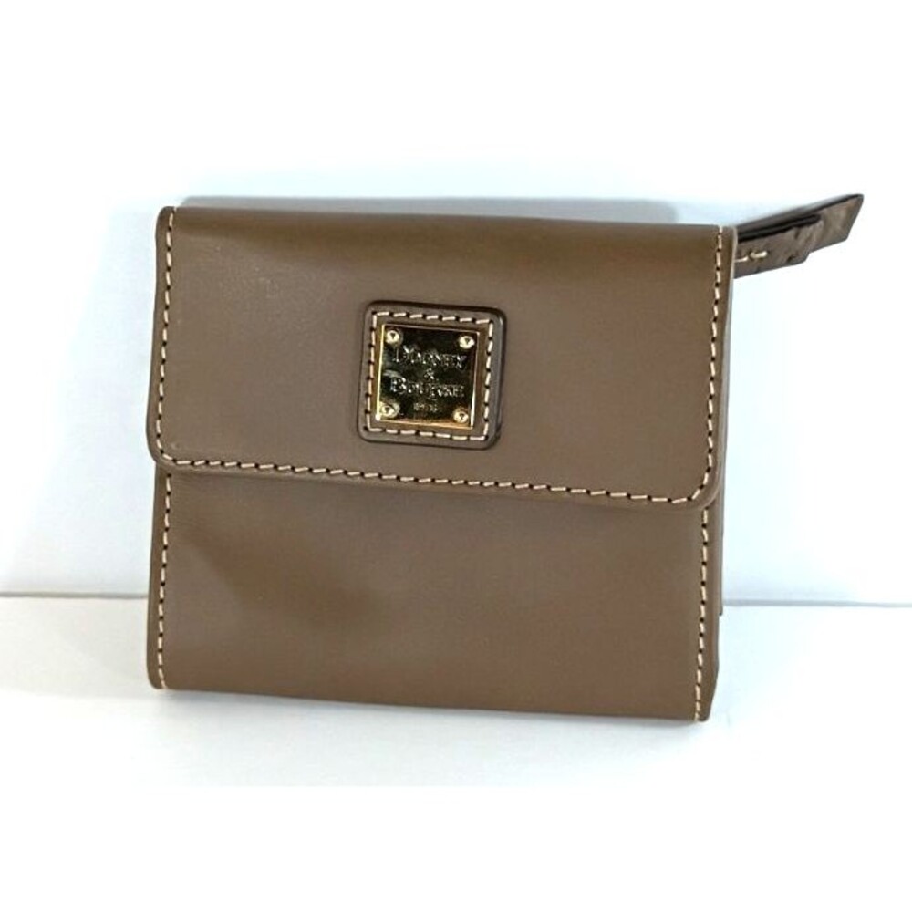 VTG Dooney & Bourke Tan Women’s Trifold Wallet w/ Zip Coin Pocket, Card Slot